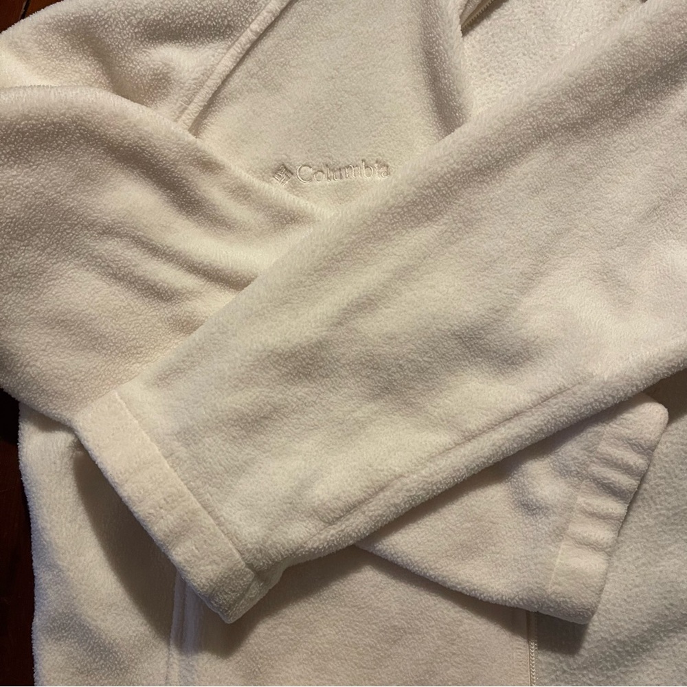 Columbia Women's Ivory Fleece Full Zipper Jacket Size Large - Picture 5 of 6